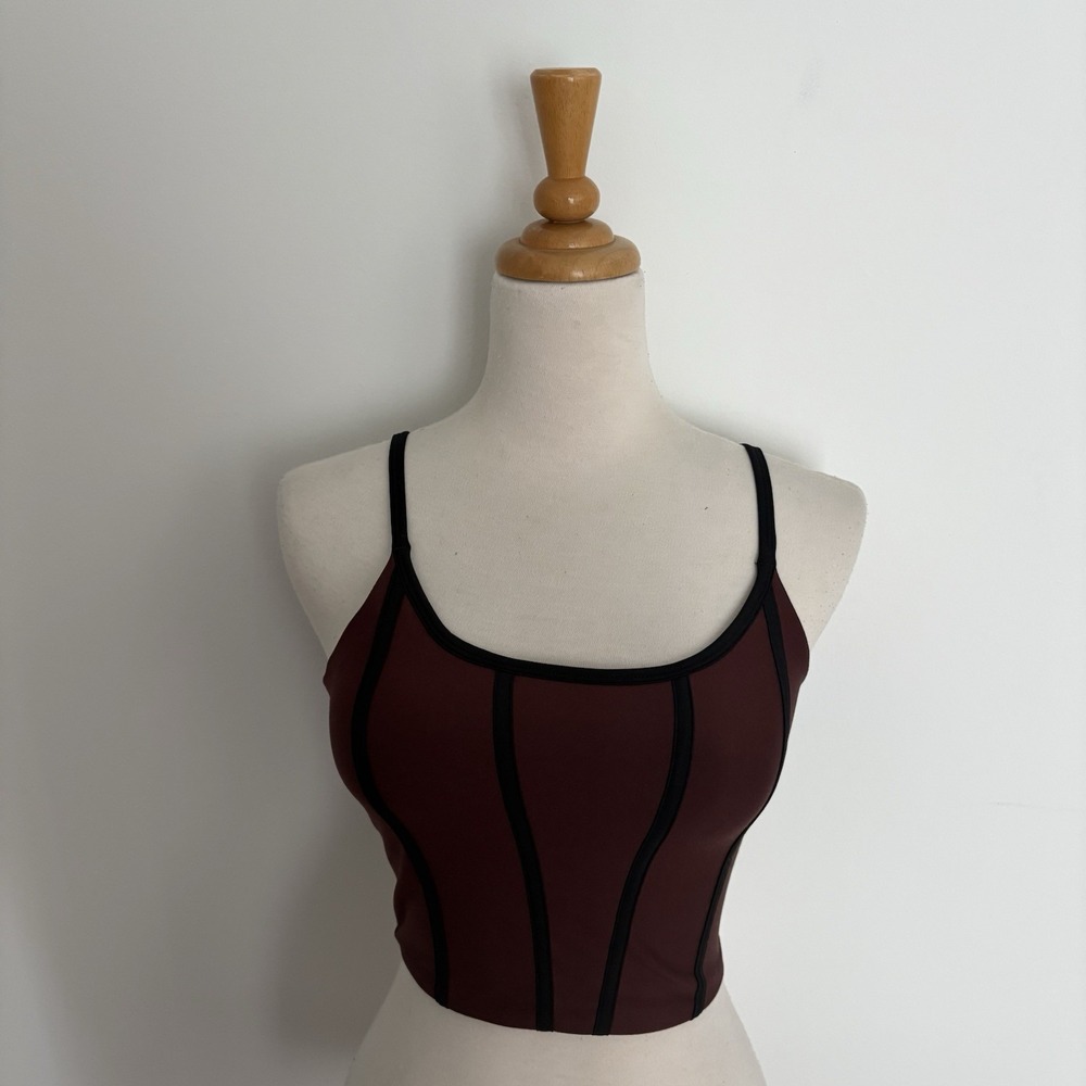 YPB Abercrombie & Fitch Womens Sports Top XS Chocolate Black Stretchy Athletic
